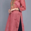 Dusty Pink Chanderi Silk Machine Embroidery Kurta Sharara Set Party Wear -ZariGrace Shop dusty pink chanderi silk machine embroidery kurta sharara set krskifh99660001315b l