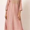 Dusty Pink Pure Chanderi Silk Embroidered Kurta Salwar Set Party Wear -ZariGrace Shop dusty pink pure chanderi silk embroidered kurta salwar set krsdvcsvks48 l