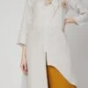 Dusty White Linen Kurta Palazzo Set Work Wear