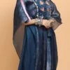Electric Blue Bees Handpainted Kaftan Set Party Wear -ZariGrace Shop electric blue bees handpainted kaftan set kfdasct121 l
