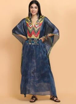 Electric Blue Handapinted Kaftan Set Party Wear 8 Electric Blue Handapinted Kaftan Set Party Wear -ZariGrace Shop electric blue handapinted kaftan set kfdasct3 u