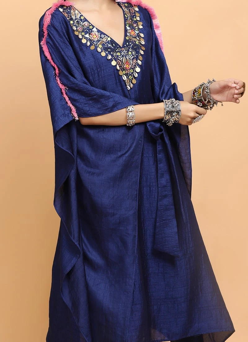 Electric Blue Kaftan Set Party Wear 3 Electric Blue Kaftan Set Party Wear