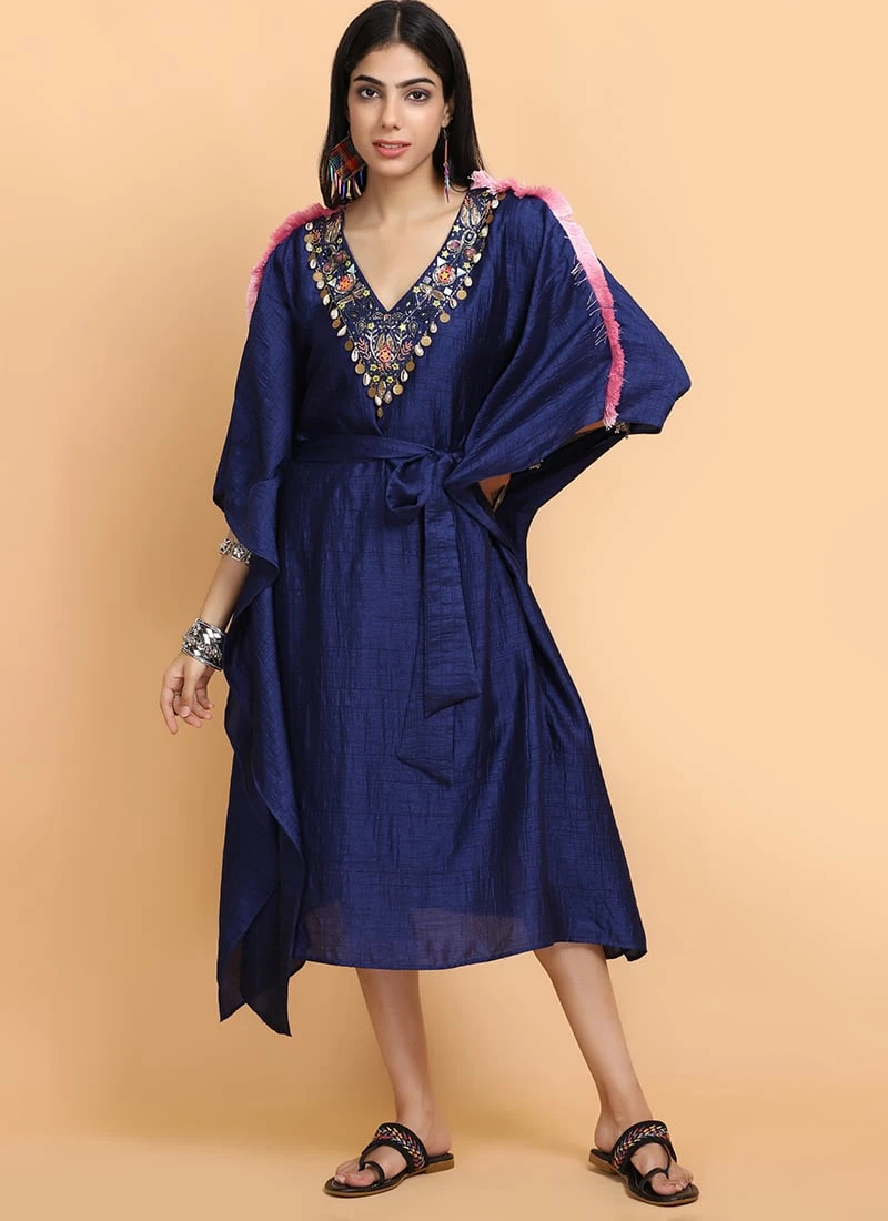 Electric Blue Kaftan Set Party Wear 5 Electric Blue Kaftan Set Party Wear - Image 3