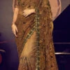 Embroidered Moti Sequins Work Brown Color Net Saree Party Wear -ZariGrace Shop embroidered moti sequins work brown color net saree sasli6705 l