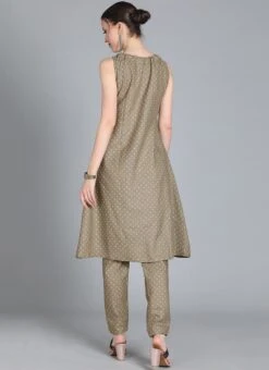 Foil Printed Rayon Kurta Narrow Straight Pant Set After Six Wear -ZariGrace Shop foil printed rayon kurta narrow straight pant set KSBS01908659 b