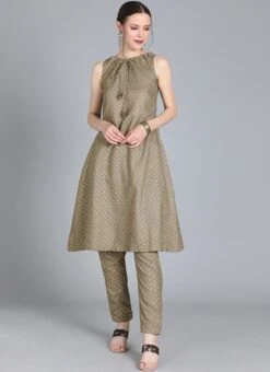 Foil Printed Rayon Kurta Narrow Straight Pant Set After Six Wear -ZariGrace Shop foil printed rayon kurta narrow straight pant set KSBS01908659 u