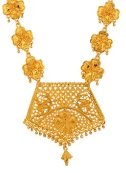 Gold Alloy Choker Necklace Set Festive Wear