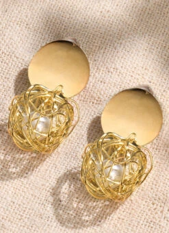 Gold Alloy Danglers Party Wear -ZariGrace Shop gold alloy danglers ermjbr1123 b