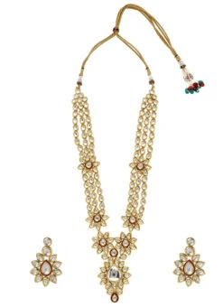 Gold Alloy Kundan Necklace Party Wear -ZariGrace Shop gold alloy kundan necklace jysmnikm1177 b