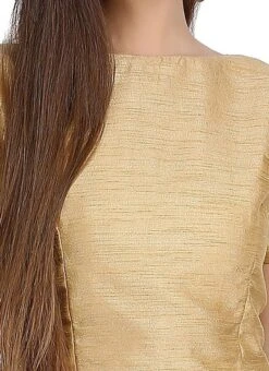 Gold Art Dupion Silk Plain Blouse Festive Wear