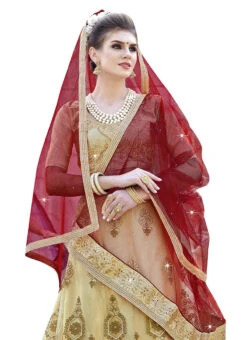 Gold Art Silk Embroidered A Line Lehenga Party Wear -ZariGrace Shop gold art silk embroidered a line lehenga ghssit31403 b