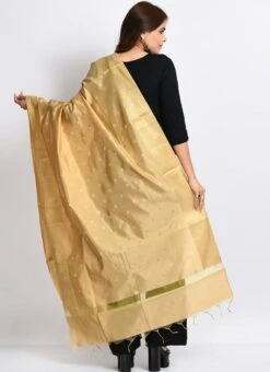 Gold Banarasi Silk Weaving Work Dupatta Work Wear -ZariGrace Shop gold banarasi silk weaving work dupatta dpdmimfd173 b