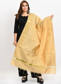 Gold Banarasi Silk Weaving Work Dupatta Work Wear -ZariGrace Shop gold banarasi silk weaving work dupatta dpdmimfd173 u