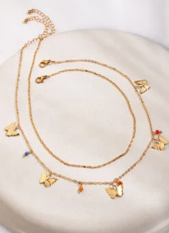 Gold Brass Necklace Party Wear -ZariGrace Shop gold brass necklace jymjbr1138 b