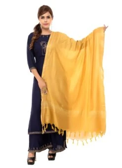 Gold Cotton Slub Weaving Work Dupatta Work Wear -ZariGrace Shop gold cotton slub weaving work dupatta dpdmimfd088 u