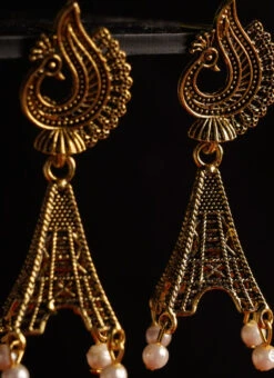 Gold Dangler Earrings Festive Wear