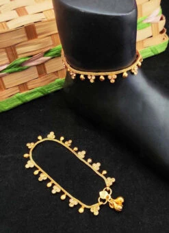 Gold Designer Anklets Party Wear -ZariGrace Shop gold designer anklets ankmjs394lct b