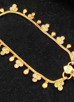 Gold Designer Anklets Party Wear