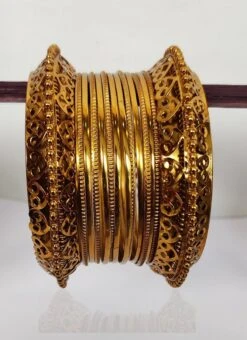 Gold Designer Bangles Party Wear -ZariGrace Shop gold designer bangles brbjk5 b