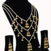 Gold Kundan Layered Necklace Set Party Wear -ZariGrace Shop gold kundan layered necklace set jynsddrj95115h l