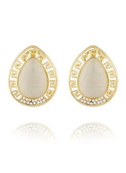 Gold N Cream Studs Work Wear -ZariGrace Shop gold n cream studs erhof30358 b