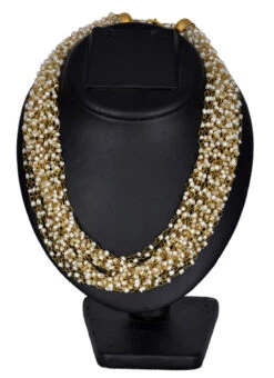Gold N Off White Necklace Party Wear -ZariGrace Shop gold n off white necklace jynkbjkbf30 b