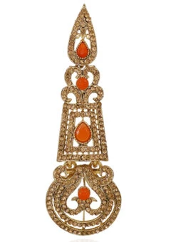 Gold N Orange Danglers Festive Wear