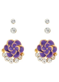 Gold N Violet Studs -ZariGrace Shop gold n violet studs erhof30258 b