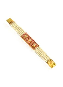 Gold N White Bracelet -ZariGrace Shop gold n white bracelet hjbrjde1264 b