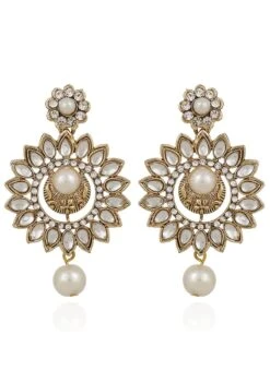Gold N White Danglers -ZariGrace Shop gold n white danglers ermpf9226 b