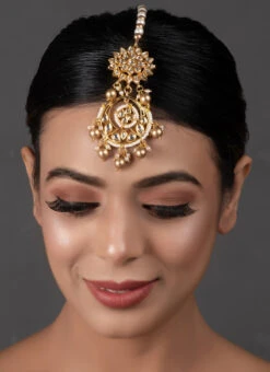 Gold N White Designer Mangtikka Party Wear -ZariGrace Shop gold n white designer mangtikka hejdfemmt019 b