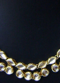Gold N White Designer Necklace Party Wear