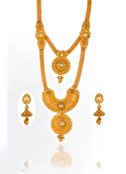 Gold N White Necklace Set Wedding Wear 7 Gold N White Necklace Set Wedding Wear -ZariGrace Shop gold n white necklace set jysmpf9931 b