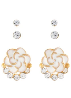 Gold N White Studs -ZariGrace Shop gold n white studs erhof30253 u