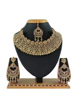 Gold Necklace Set Party Wear 7 Gold Necklace Set Party Wear -ZariGrace Shop gold necklace set jymmkns5616b b