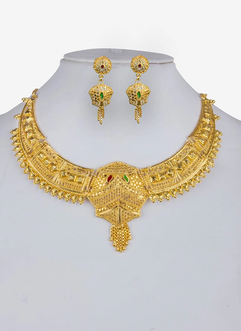 Gold Necklace Set Wedding Wear 4 Gold Necklace Set Wedding Wear - Image 2