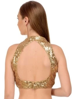 Gold Net Sequins Blouse Festive Wear -ZariGrace Shop gold net sequins blouse bldiw7 b