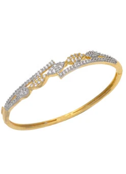 Gold Polish American Diamond Sleek Bracelet Party Wear -ZariGrace Shop gold polish american diamond sleek bracelet hjkjde1295 b