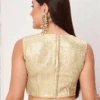 Gold Sequin Embroidery Blouse Festive Wear -ZariGrace Shop gold sequin embroidery blouse BLBS02307637 l