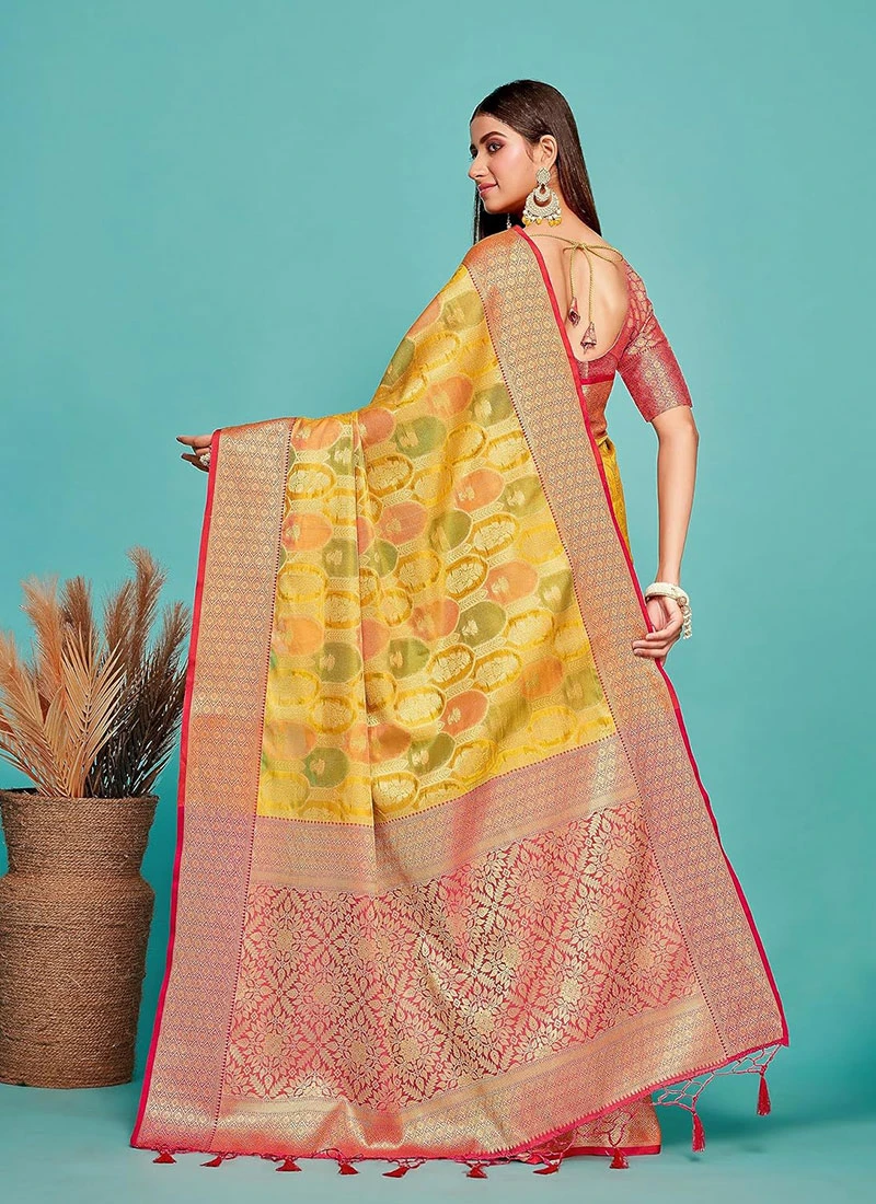 Golden Art Silk Banarasi Saree Festive Wear 6 Golden Art Silk Banarasi Saree Festive Wear - Image 4