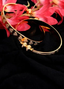 Golden Brass Bangles Party Wear -ZariGrace Shop golden brass bangles hjbdmf024 b