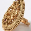 Golden Brass Pearl Ring Party Wear -ZariGrace Shop golden brass pearl ring hjrdmif007 l