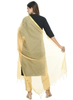 Golden Chanderi Cotton Dupatta Festive Wear -ZariGrace Shop golden chanderi cotton dupatta dpdmfmfd044 b