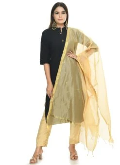 Golden Chanderi Cotton Dupatta Festive Wear -ZariGrace Shop golden chanderi cotton dupatta dpdmfmfd044 u
