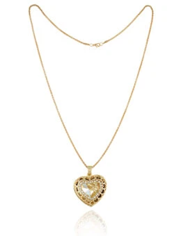 Golden Color Heart Shaped Pendant After Six Wear -ZariGrace Shop golden color heart shaped pendant jyphosf50032 b