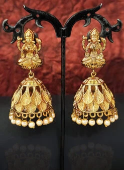 Golden Designer Jhumka Earrings Festive Wear 7 Golden Designer Jhumka Earrings Festive Wear -ZariGrace Shop golden designer jhumka earrings ermjs6860mo74 b