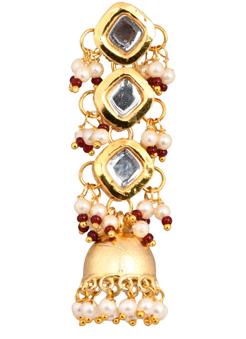 Golden Jhumka Earrings Party Wear 3 Golden Jhumka Earrings Party Wear