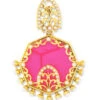 Golden N Pink One Stop Fashion Earrings Festive Wear