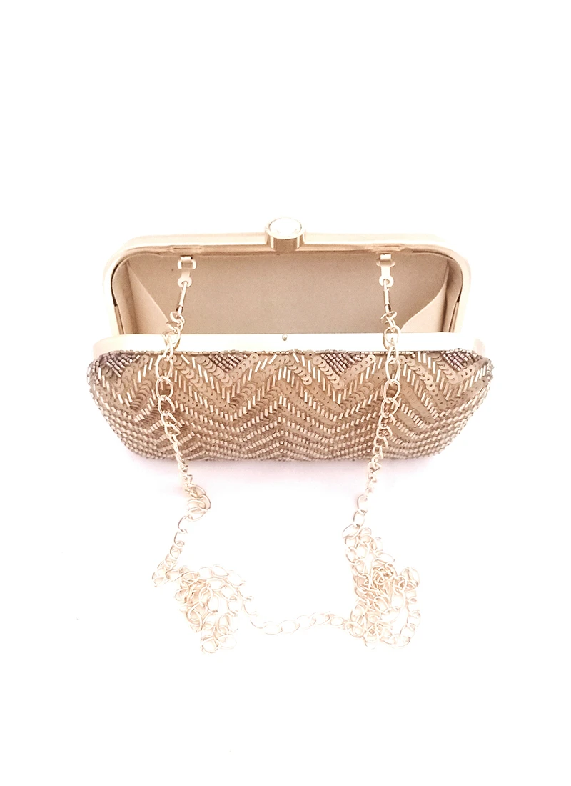 Golden Silk Sequins Clutch 3 Golden Silk Sequins Clutch