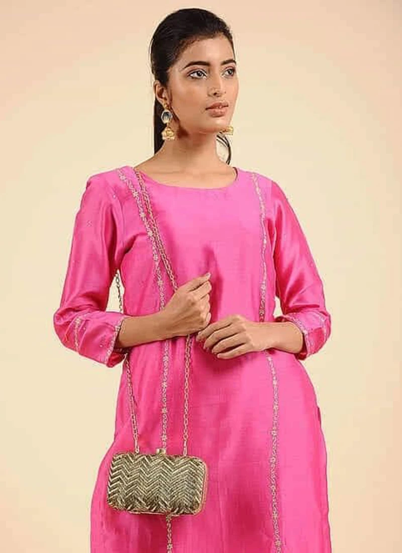 Golden Silk Sequins Clutch 4 Golden Silk Sequins Clutch - Image 2